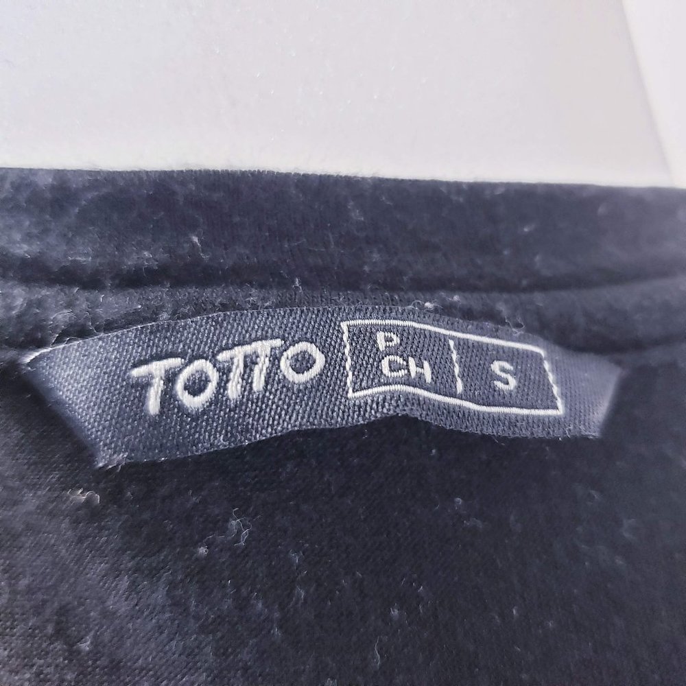 Totto Black Blouse Sequin Embroidered Sleeve Small - Picture 6 of 7